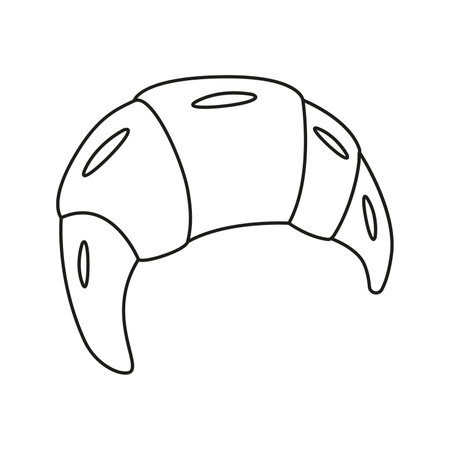 Vector illustration of croissant in doodle styleのイラスト素材