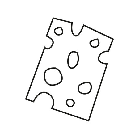 Vector illustration of a slice of cheese in doodle styleのイラスト素材