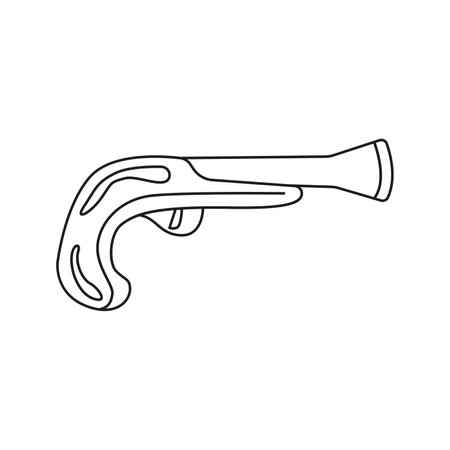 Vector illustration of a musket in doodle styleのイラスト素材