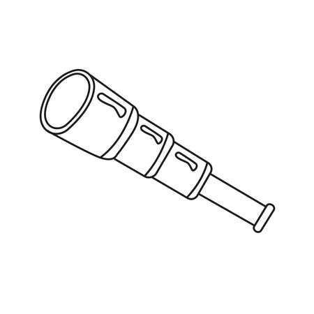 Vector illustration of a spyglass in doodle styleのイラスト素材