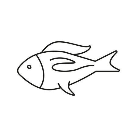 Vector illustration of a sea fish in doodle style.のイラスト素材