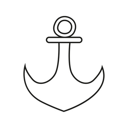 Vector illustration of a ship anchor in doodle style.のイラスト素材