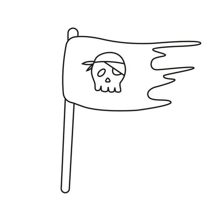 Vector illustration of a pirate flag in doodle styleのイラスト素材