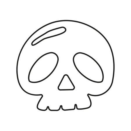 Vector illustration of a skull in doodle styleのイラスト素材