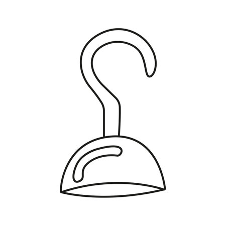 Vector illustration of a pirate hook in doodle style.のイラスト素材