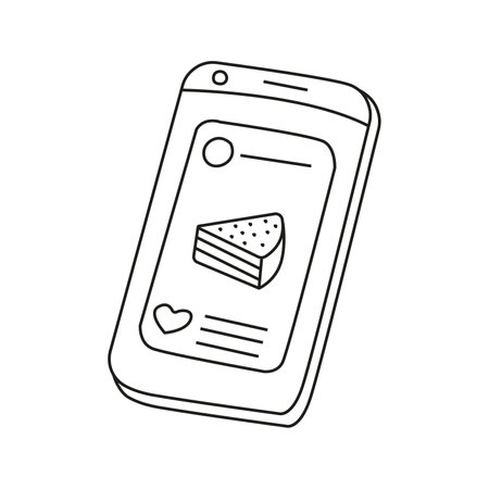 Vector illustration of foodblog in doodle styleのイラスト素材