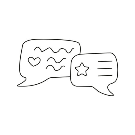 Chat vector illustration in doodle styleのイラスト素材