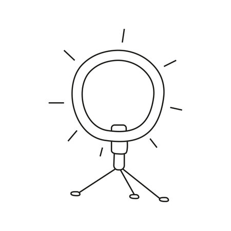 Vector illustration of an annular lamp in doodle styleのイラスト素材