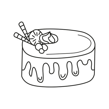 Vector illustration of cake in doodle styleのイラスト素材