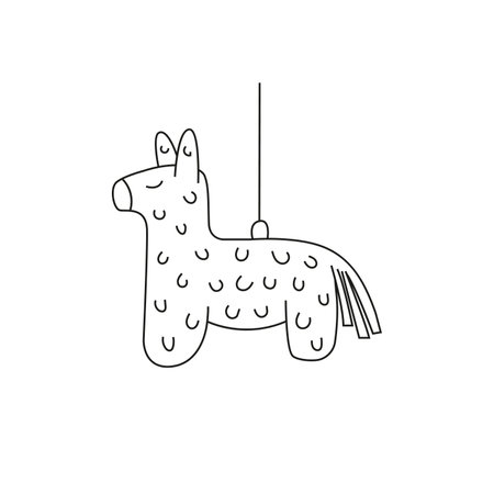 vector illustration of piÃ±ata in doodle style.のイラスト素材