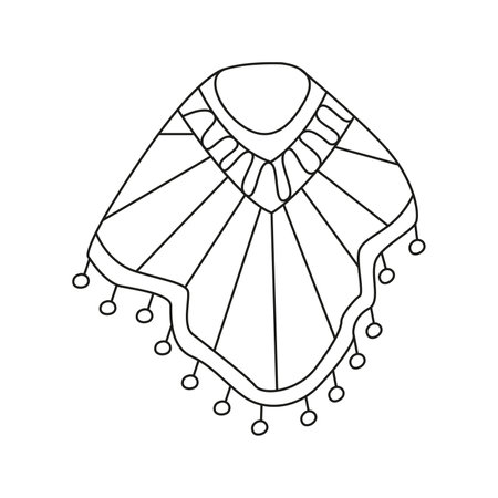 vector illustration of poncho in doodle styleのイラスト素材