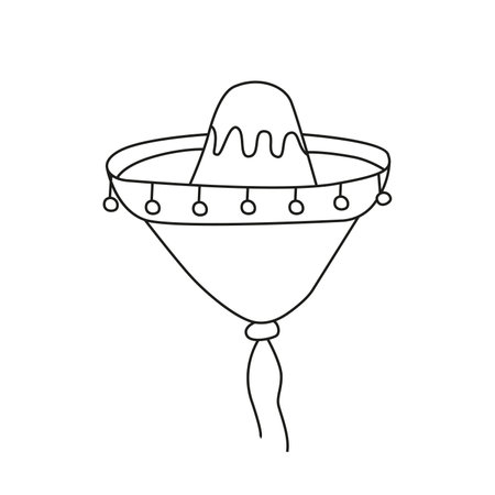 vector illustration of sambrero in doodle style.のイラスト素材