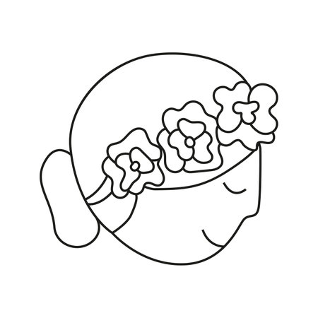 vector illustration mexican girl in doodle style.のイラスト素材