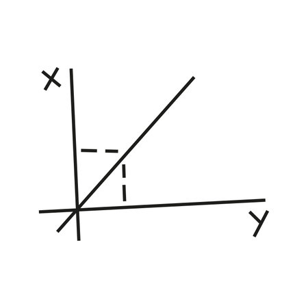 Vector illustration of mathematical graph in doodle style. isolated on white backgroundのイラスト素材