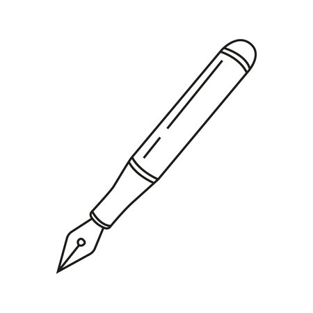 Vector illustration of ink pen, writer in doodle style.のイラスト素材