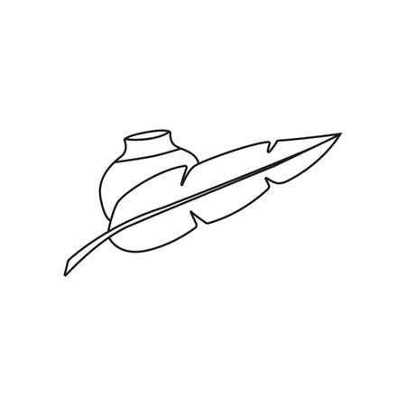 Vector illustration of a writer's pen in doodle style.のイラスト素材