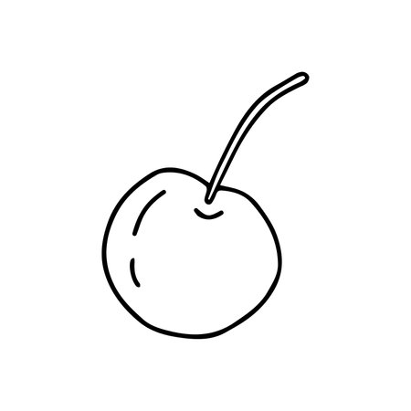 Hand drawn vector illustration cherry. isolated on white backgroundのイラスト素材