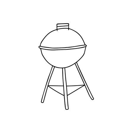 Hand drawn vector illustration grill, barbecueのイラスト素材