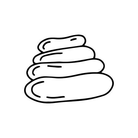 Vector illustration of spa stones .Hand drawn, doodle.Isolated on white backgroundのイラスト素材
