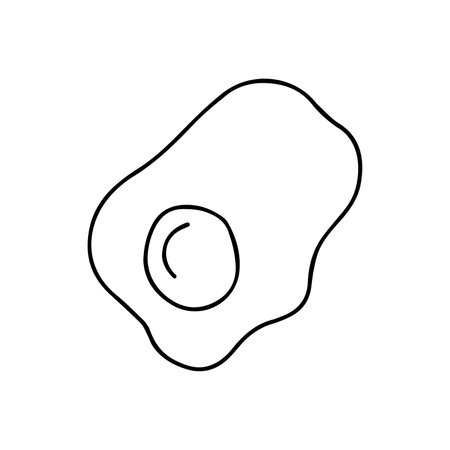 vector illustration of scrambled eggs. Hand drawn, doodle. isolated on white backgroundのイラスト素材