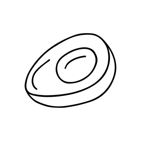 vector illustration of a boiled egg.Hand drawn, doodle. isolated on white backgroundのイラスト素材