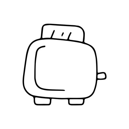 Hand drawn vector illustration of toaster. isolated on white backgroundのイラスト素材