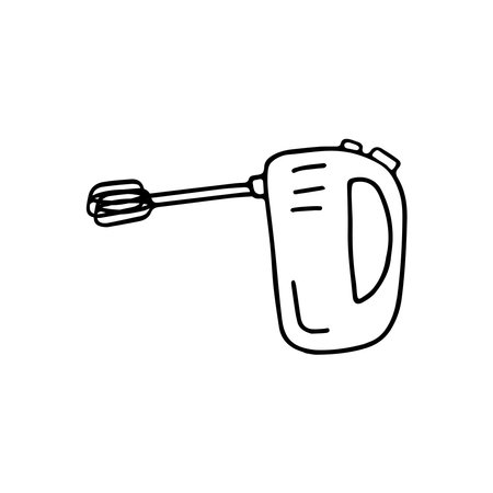 Hand drawn vector illustration of mixer. isolated on white backgroundのイラスト素材
