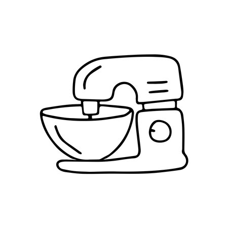 Hand drawn vector illustration of mixer. isolated on white backgroundのイラスト素材