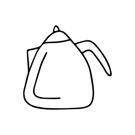Hand drawn vector illustration of teapot. isolated on white backgroundのイラスト素材
