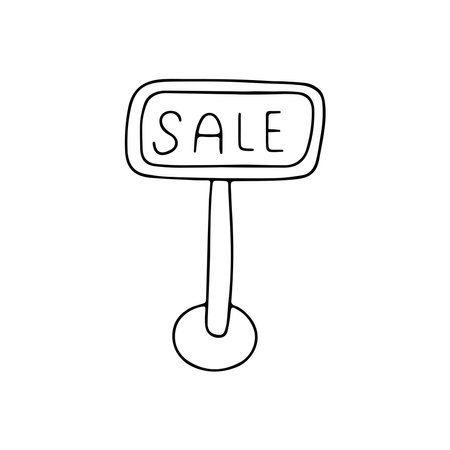Hand drawn vector illustration sale sign. isolated on white background.のイラスト素材