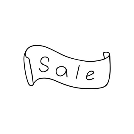 Hand drawn vector illustration sale banner. isolated on white background.のイラスト素材
