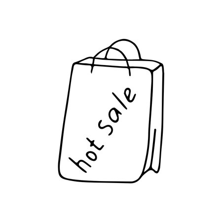 Hand drawn vector illustration sale package. isolated on white background.のイラスト素材