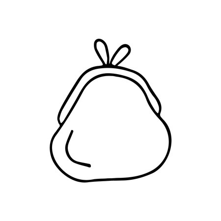 Hand drawn vector illustration wallet. isolated on white background.のイラスト素材
