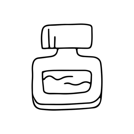 Hand drawn vector illustration perfume. isolated on white backgroundのイラスト素材