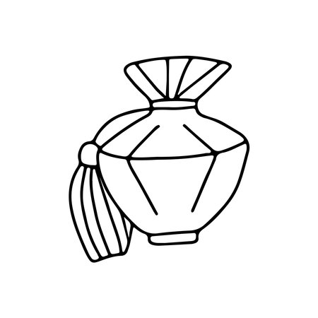 Hand drawn vector illustration perfume. isolated on white backgroundのイラスト素材