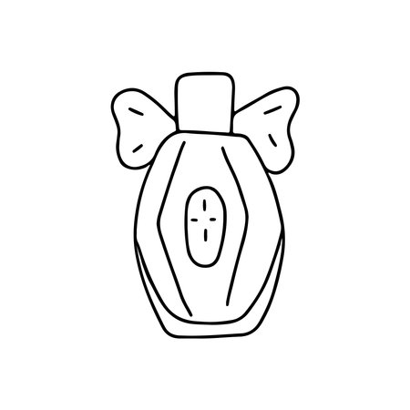 Hand drawn vector illustration perfume. isolated on white backgroundのイラスト素材