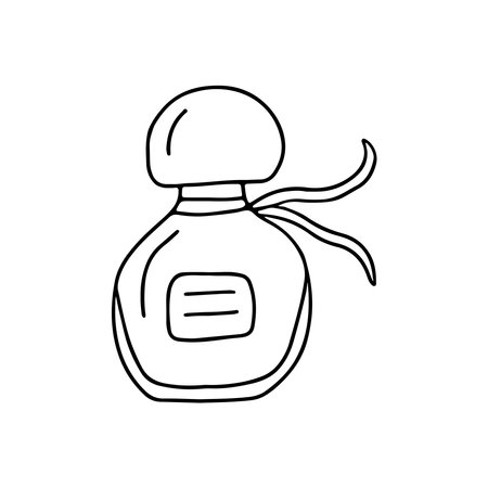 Hand drawn vector illustration perfume. isolated on white backgroundのイラスト素材