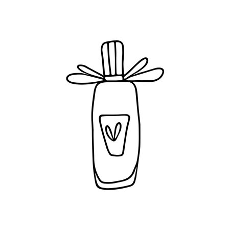 Hand drawn vector illustration perfume. isolated on white backgroundのイラスト素材