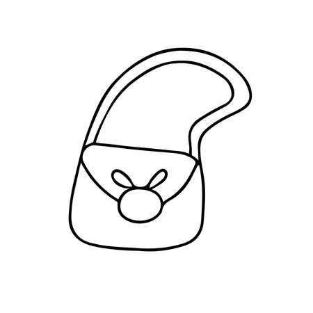 Hand drawn vector illustration of bag for girl. isolated on white backgroundのイラスト素材