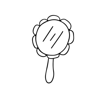 Hand drawn vector illustration mirror. isolated on white backgroundのイラスト素材