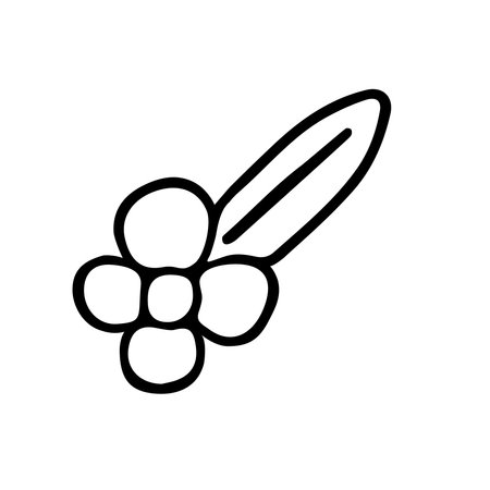 Hand drawn vector illustration hair clip. isolated on white backgroundのイラスト素材