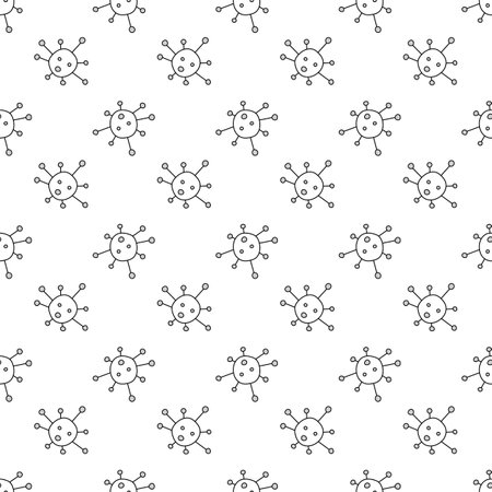 Hand drawn vector pattern bacterium, virusのイラスト素材