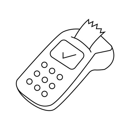 Vector illustration of a cash terminal. Isolated on white background.のイラスト素材