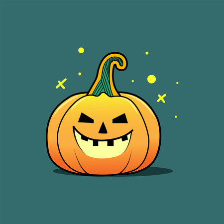 Vector illustration of Halloween pumpkin in cartoon styleのイラスト素材