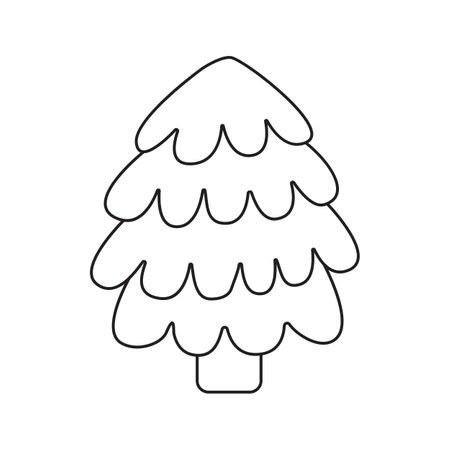 Hand drawn vector illustration of spruce. Isolated on white backgroundのイラスト素材