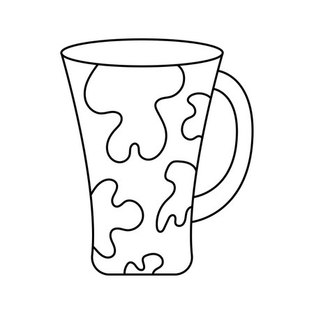 Vector illustration of a mug in doodle style. Isolated, on white backgroundのイラスト素材