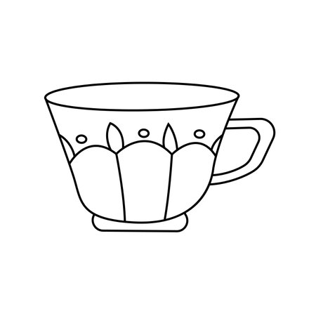 Vector illustration of a mug in doodle style. Isolated, on white backgroundのイラスト素材