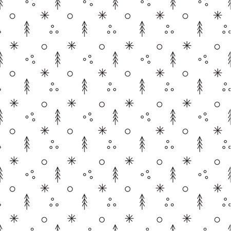 Winter vector seamless pattern. In doodle styleのイラスト素材