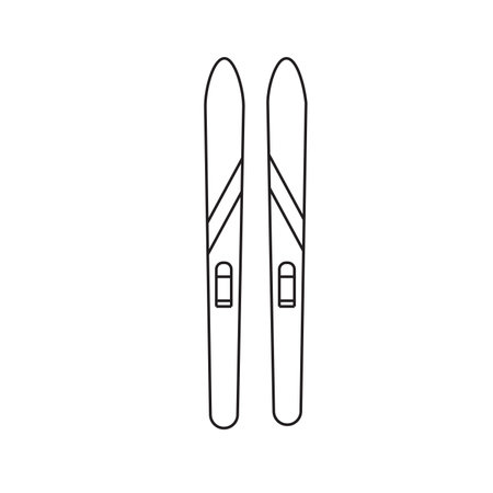 Vector illustration of a ski. Isolated on white background.のイラスト素材