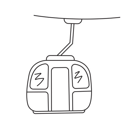 Vector illustration of a cable car. Isolated on white backgroundのイラスト素材
